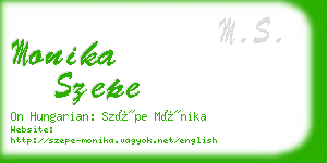 monika szepe business card